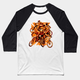 BMX Riders on Fire Baseball T-Shirt